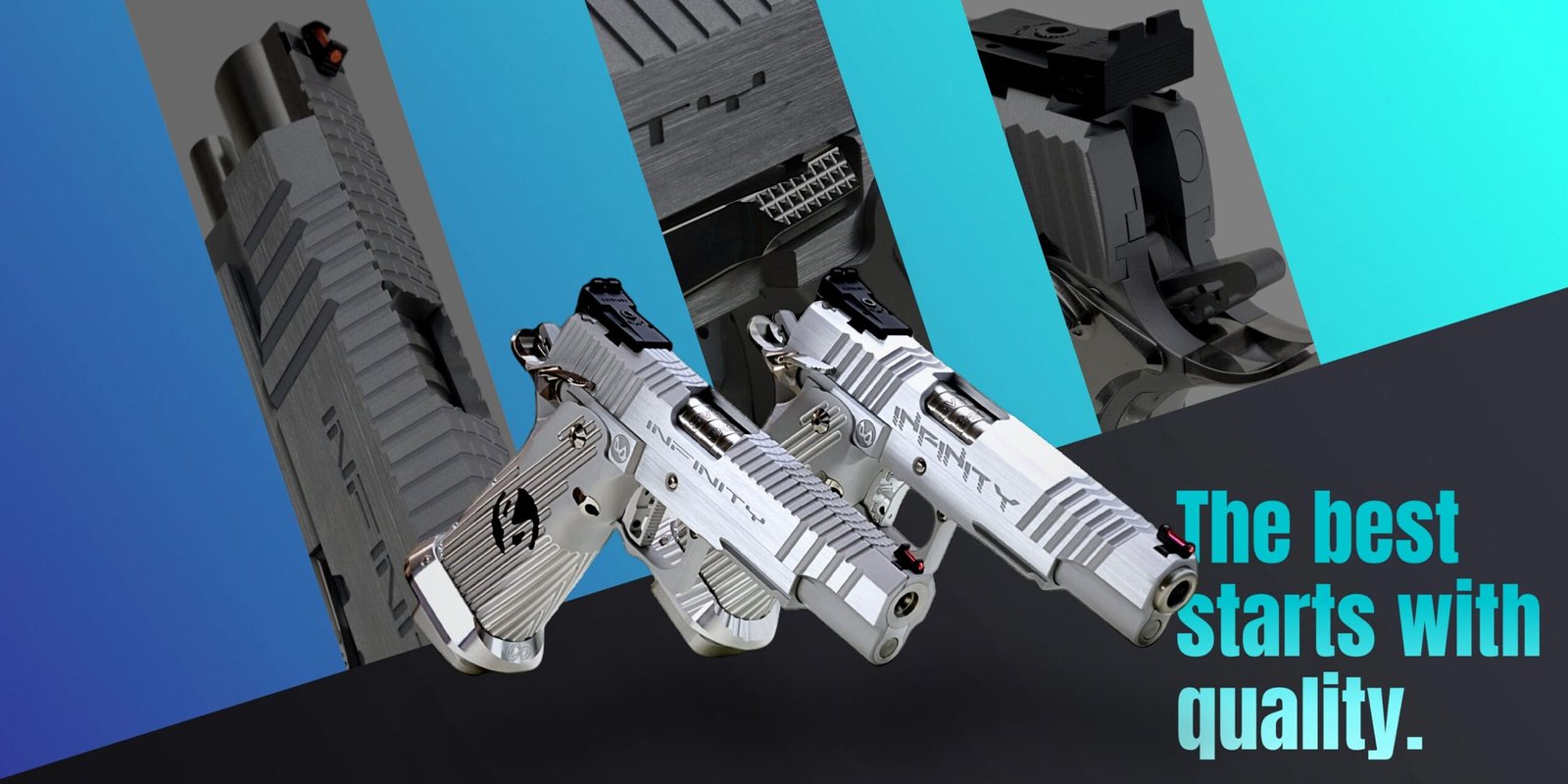 Custom hi-capa airsoft pistol overview with highlighted details – GSB quality craftsmanship